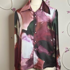 Elegant Multicolor Satin Blouse